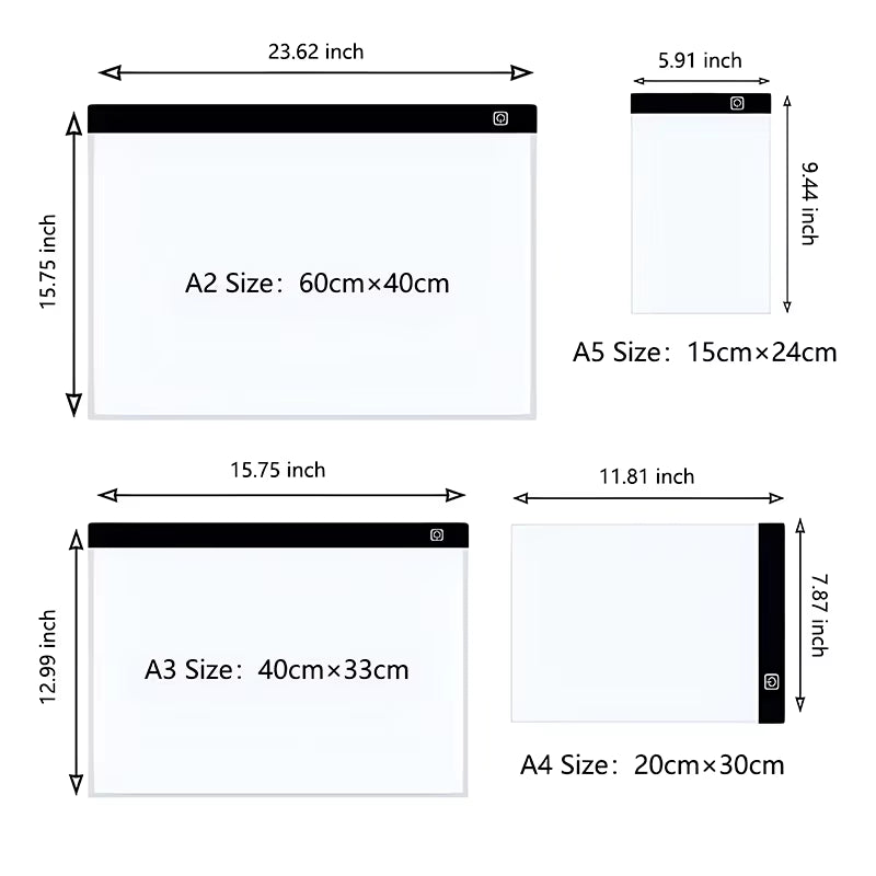 A4 Led Drawing Copy Board Kids Toy to Draw Tablet 3 Level Dimmable Sketching Painting Tablet Light Pad Diamond Painting