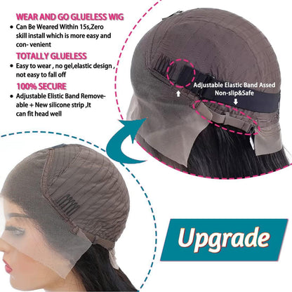 13X4 Body Wave Lace Front Wigs Human Hair 250% Density HD Transparent Frontal Wigs for Women Human Hair Wig Glueless Pre Plucked with Baby Hair 26 Inch Full and Thick 12A Brazilian Hair